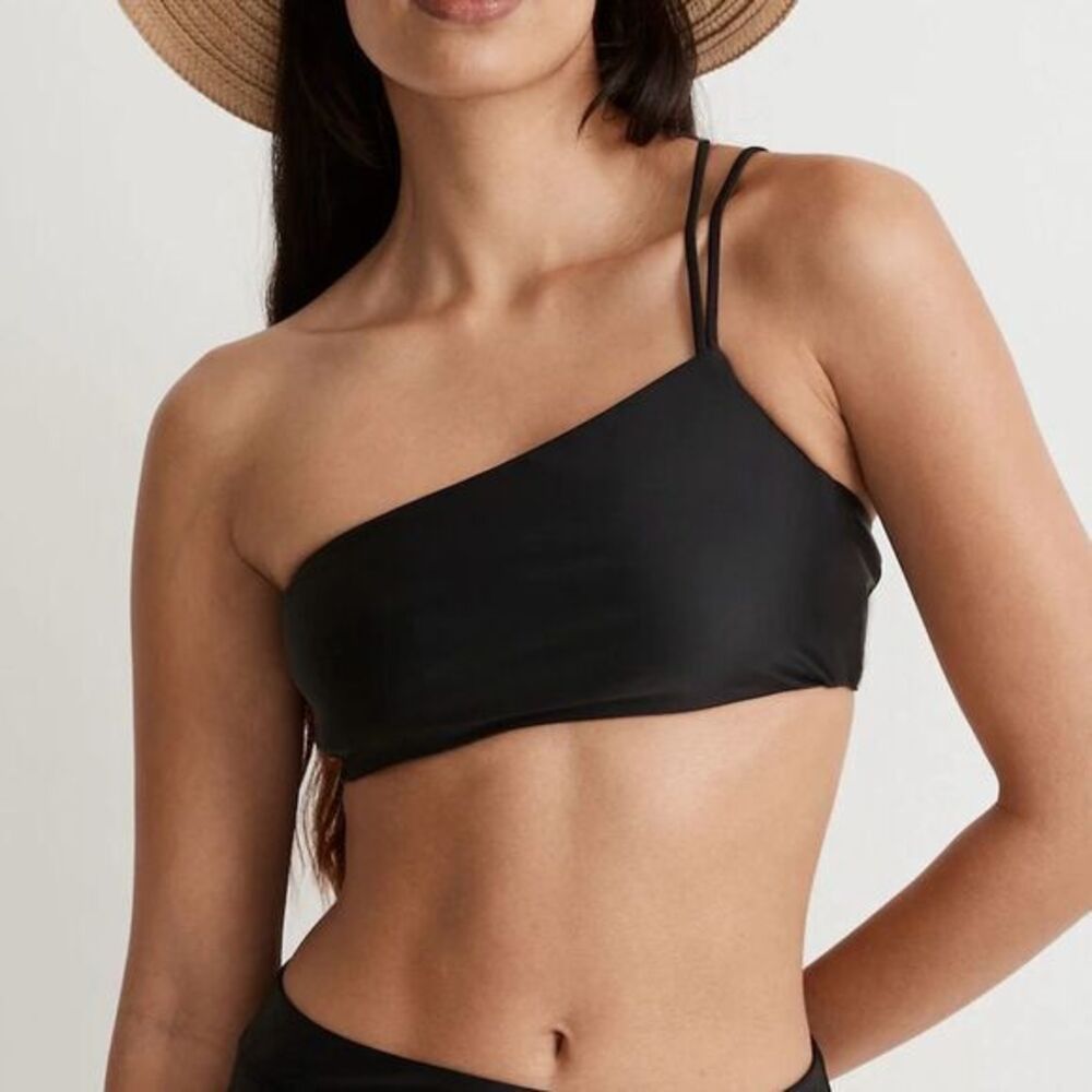 NWT Madewell Women's Black One-Shoulder Bikini Top Size XXL Swim